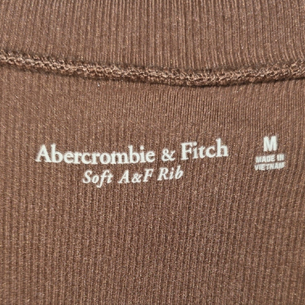 Abercrombie & Fitch Brown Collared Crop Top - Picture 3 of 3